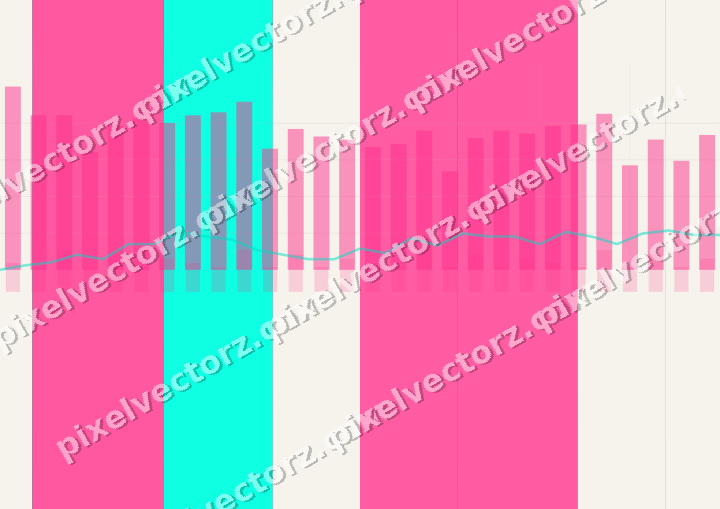 Glowing neon chart background in pink and orange