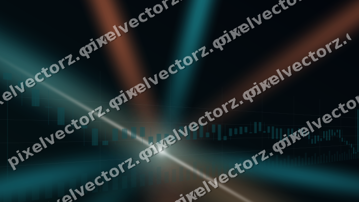 Glowing neon chart background in teal and orange