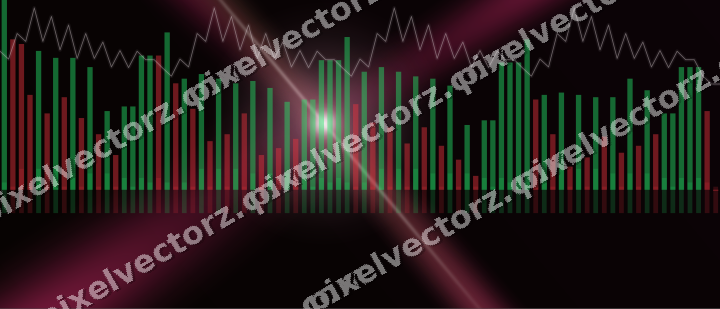 Glowing neon chart background in pink and green