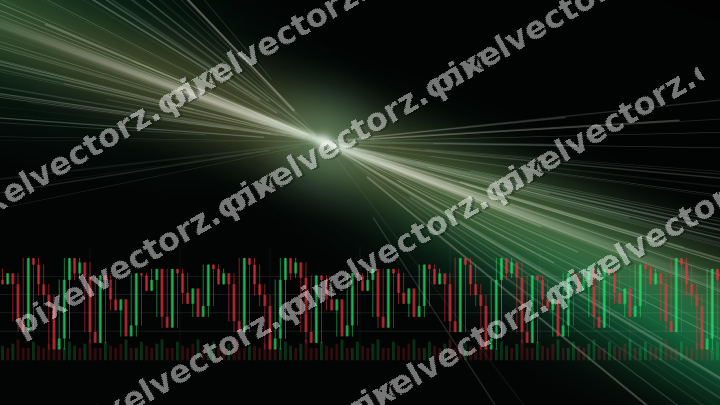 Glowing neon chart background in green and amber