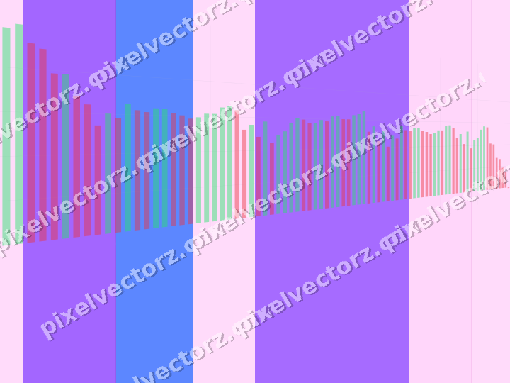 Glowing neon chart background in purple and blue