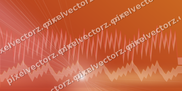 Glowing neon chart background in red and orange