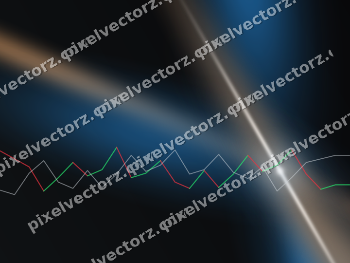 Glowing neon chart background in blue and orange