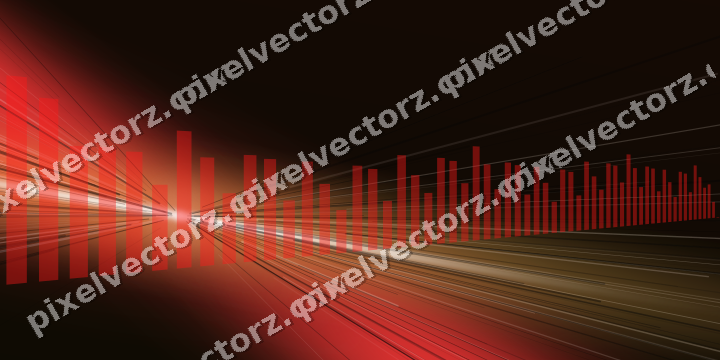 Glowing neon chart background in red and orange