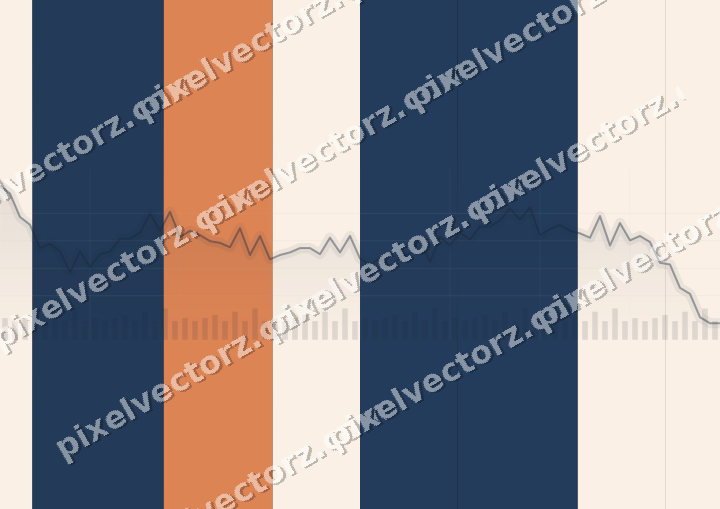 Glowing neon chart background in blue and orange
