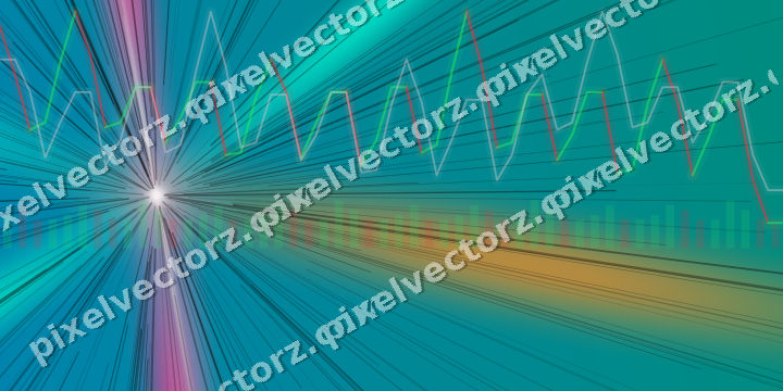 Glowing neon chart background in pink and orange