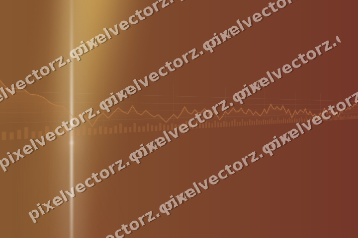 Glowing neon chart background in orange and amber