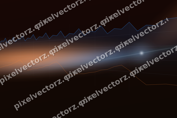 Glowing neon chart background in blue and red