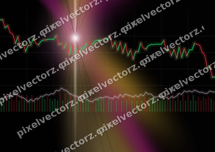 Glowing neon chart background in magenta and amber