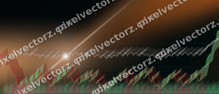 Glowing neon chart background in orange and teal