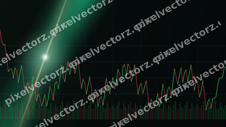 Glowing neon chart background in green and red