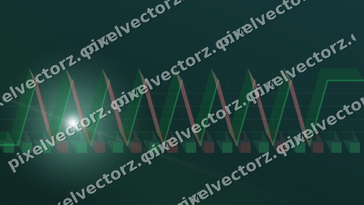 Glowing neon chart background in dark green and orange