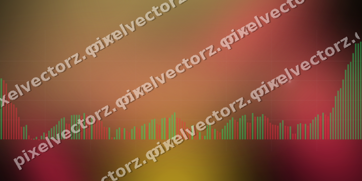 Glowing neon chart background in pink and red
