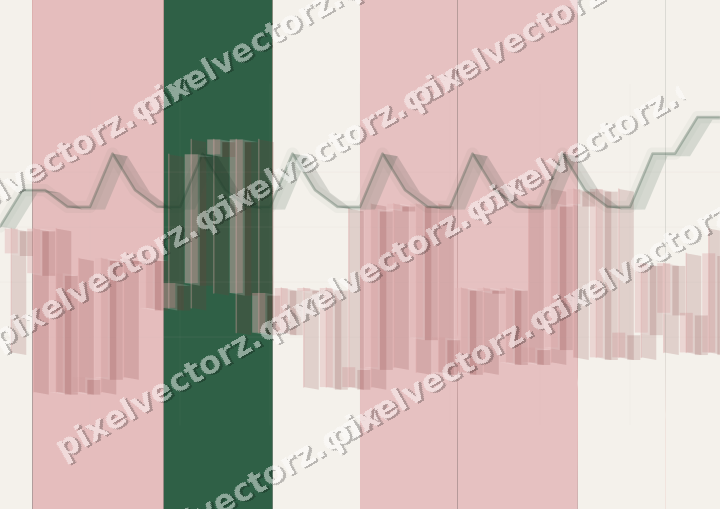 Glowing neon chart background in red and green