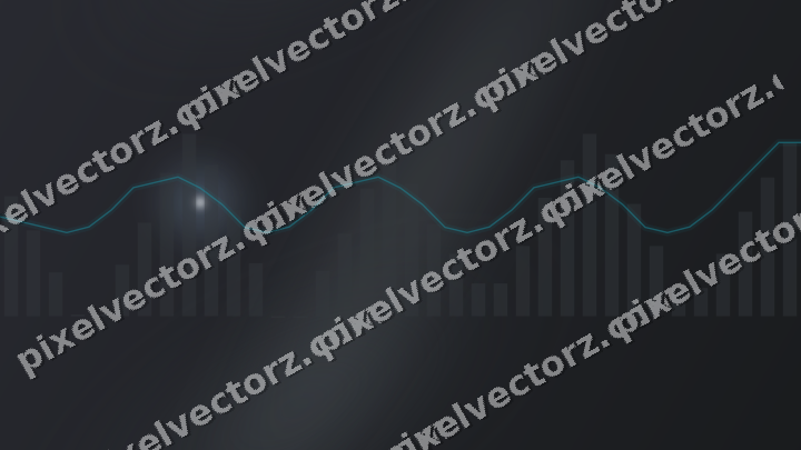 Glowing neon chart background in teal and pale cyan