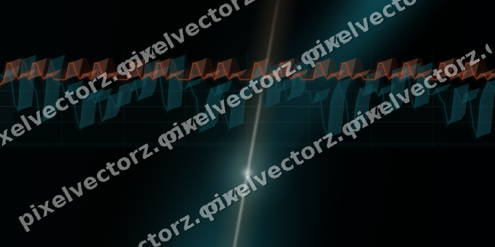 Glowing neon chart background in teal and orange