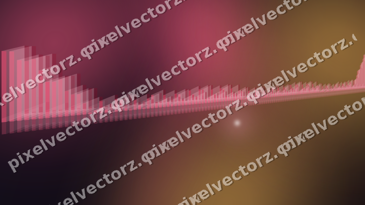 Glowing neon chart background in pink and amber