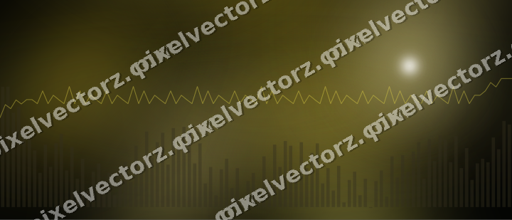 Glowing neon chart background in amber and yellow