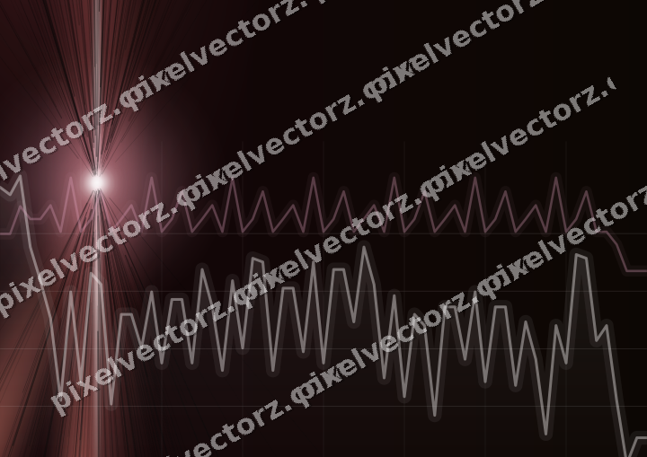 Glowing neon chart background in pink and red