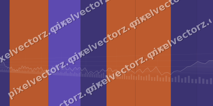 Glowing neon chart background in orange and blue