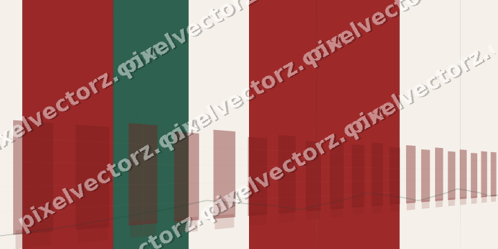 Glowing neon chart background in dark red and dark green