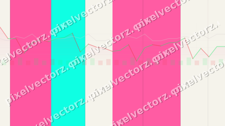 Glowing neon chart background in pink and orange