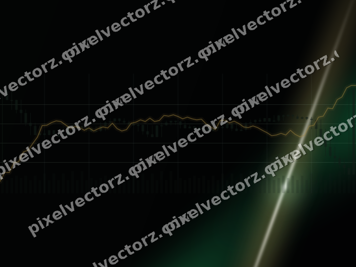 Glowing neon chart background in green and amber