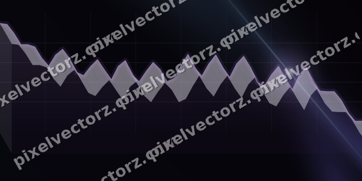 Glowing neon chart background in purple and blue