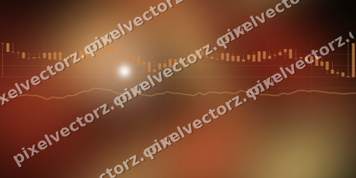 Glowing neon chart background in orange and amber
