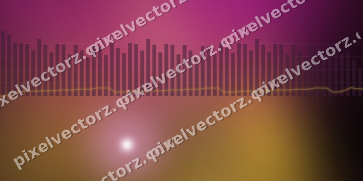 Glowing neon chart background in magenta and amber