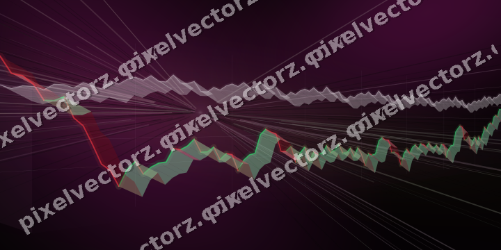 Glowing neon chart background in magenta and lime