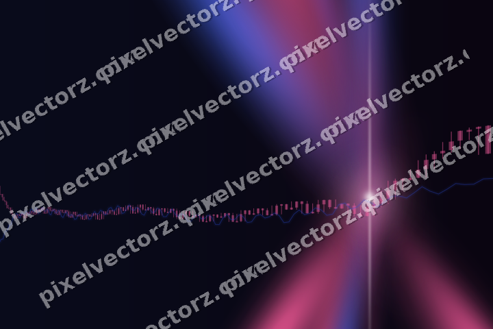 Glowing neon chart background in pink and blue