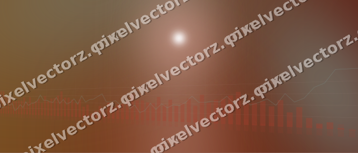 Glowing neon chart background in red and orange