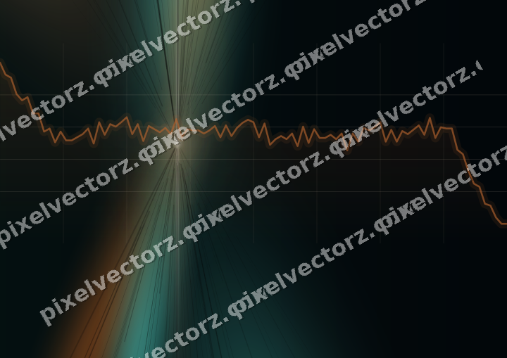 Glowing neon chart background in orange and teal