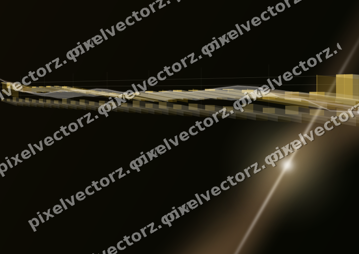 Glowing neon chart background in amber and orange