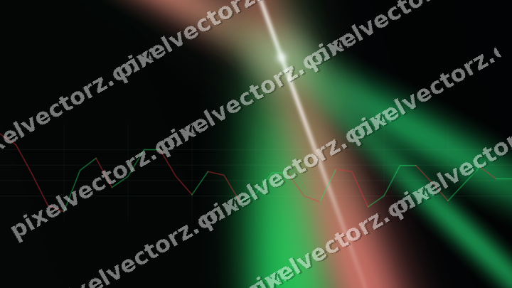 Glowing neon chart background in green and red
