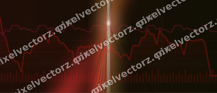 Glowing neon chart background in red and orange