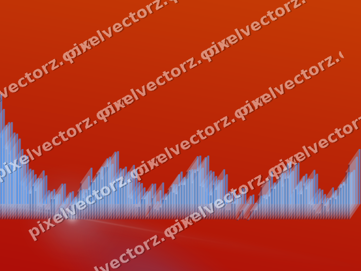 Glowing neon chart background in blue and red