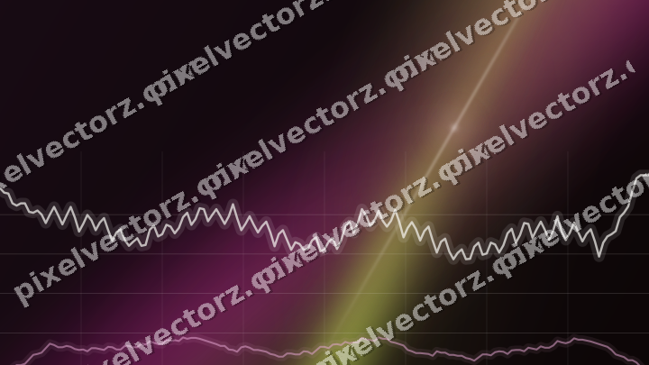 Glowing neon chart background in magenta and lime