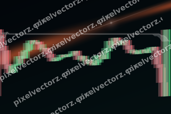 Glowing neon chart background in orange and teal