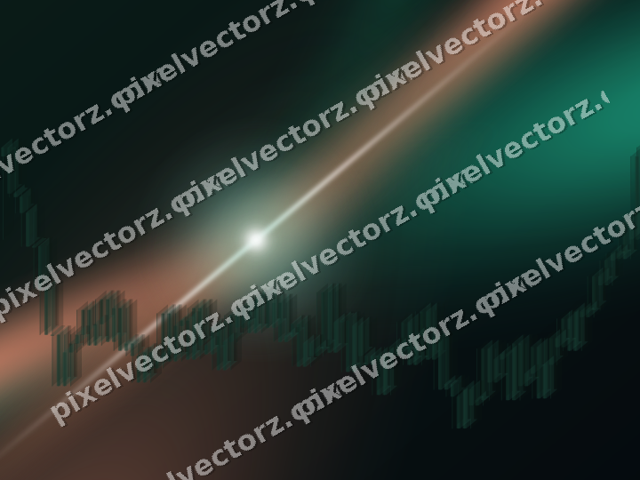 Glowing neon chart background in green and orange