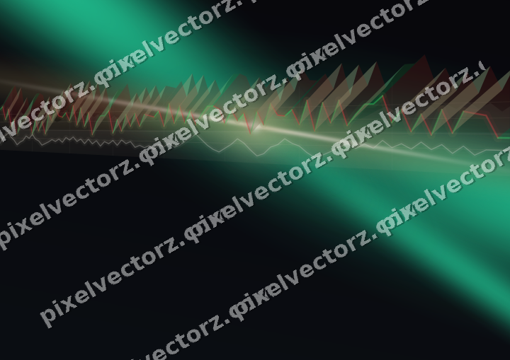 Glowing neon chart background in amber and green