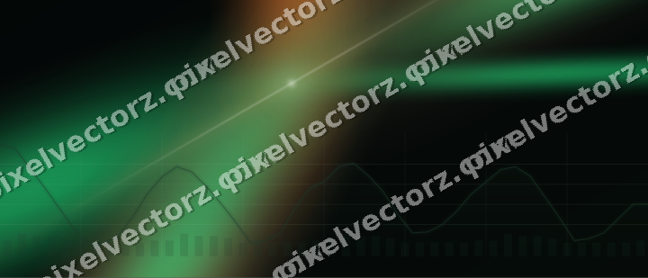 Glowing neon chart background in green and orange