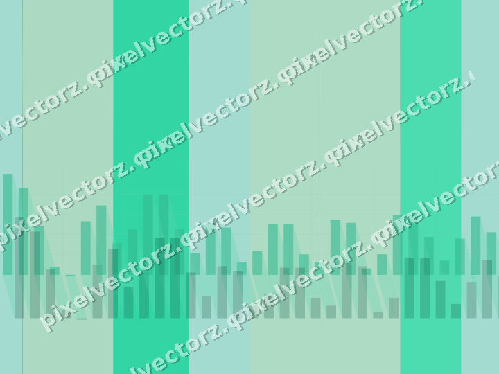 Glowing neon chart background in green and teal