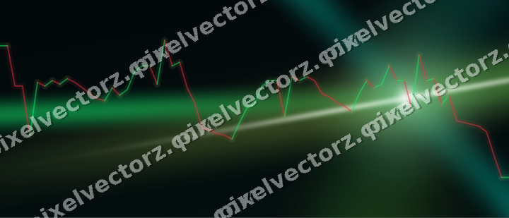Glowing neon chart background in green and lime
