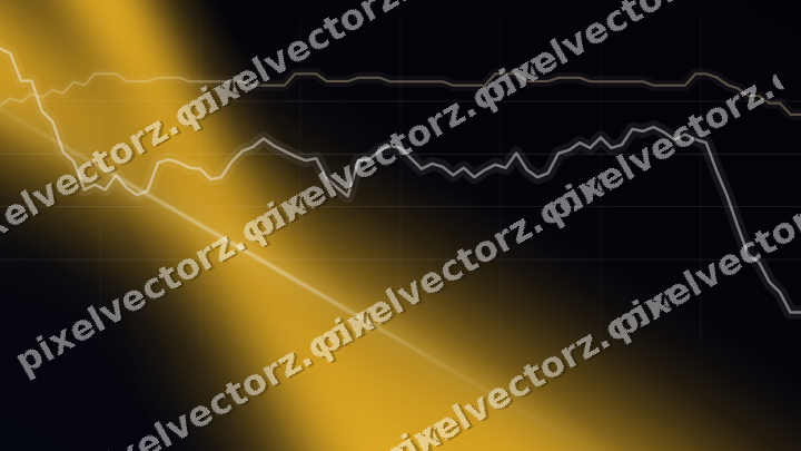 Glowing neon chart background in amber and blue