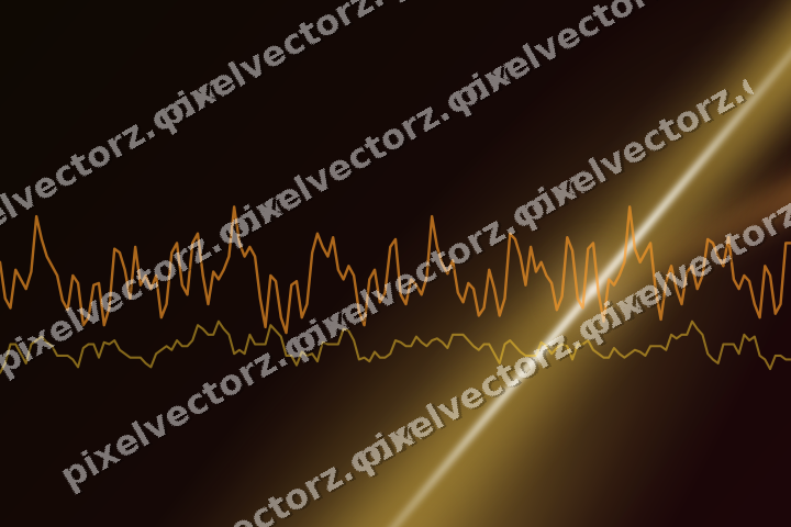 Glowing neon chart background in orange and amber