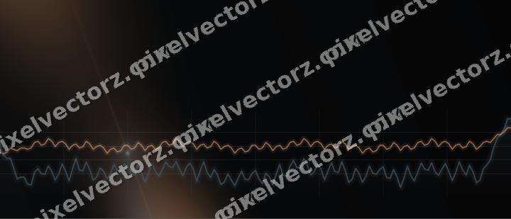 Glowing neon chart background in blue and orange