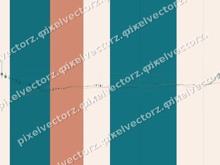 Glowing neon chart background in teal and orange