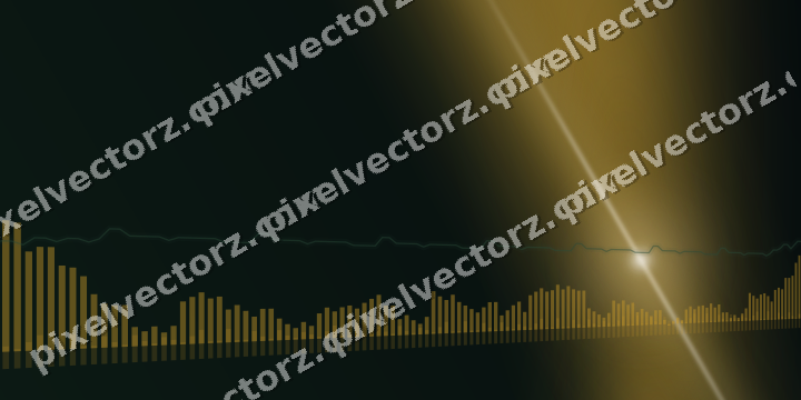 Glowing neon chart background in amber and green